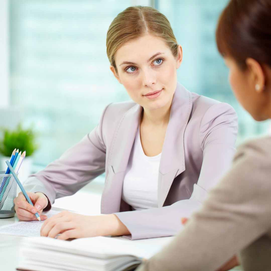a lady taking notes