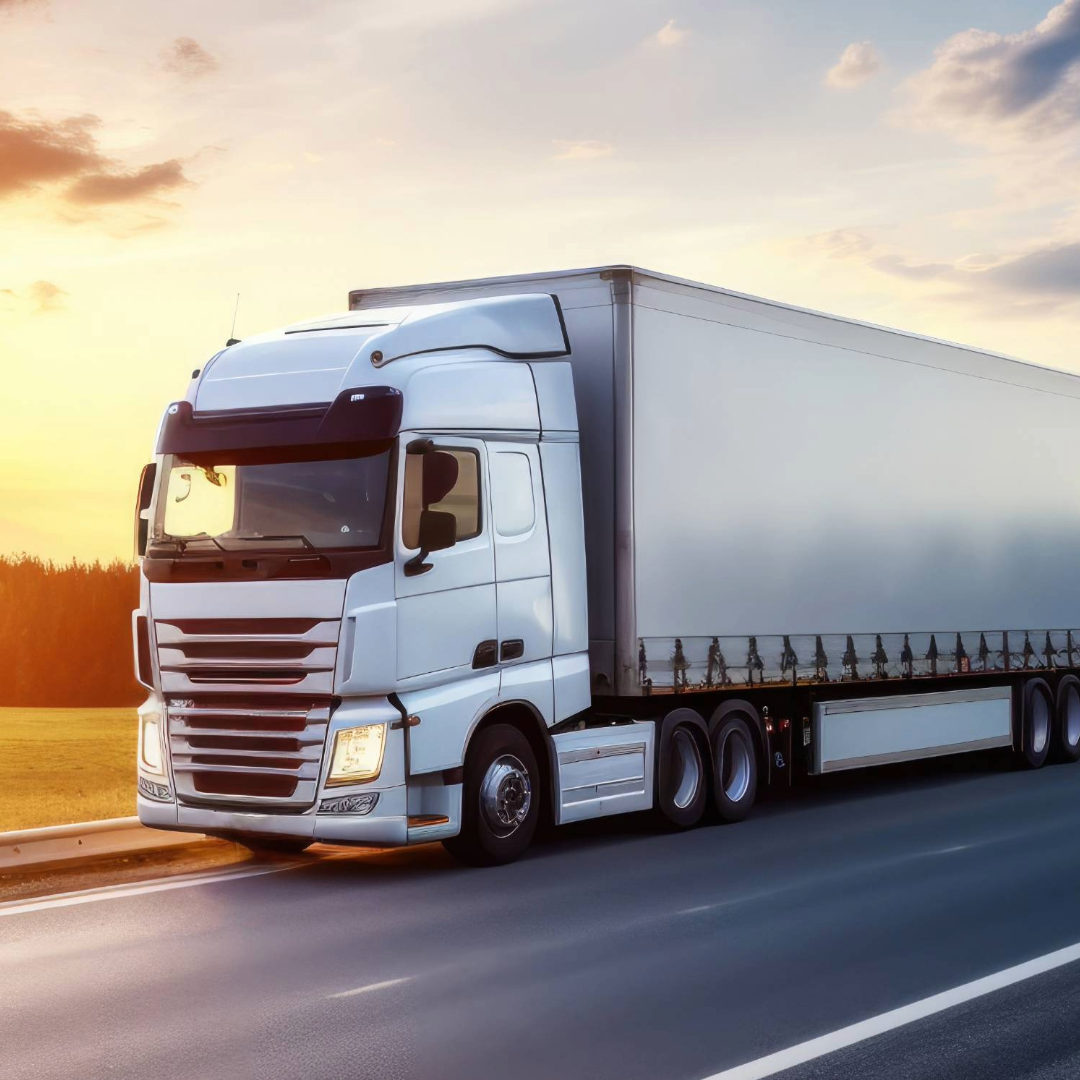 a white lorry on road