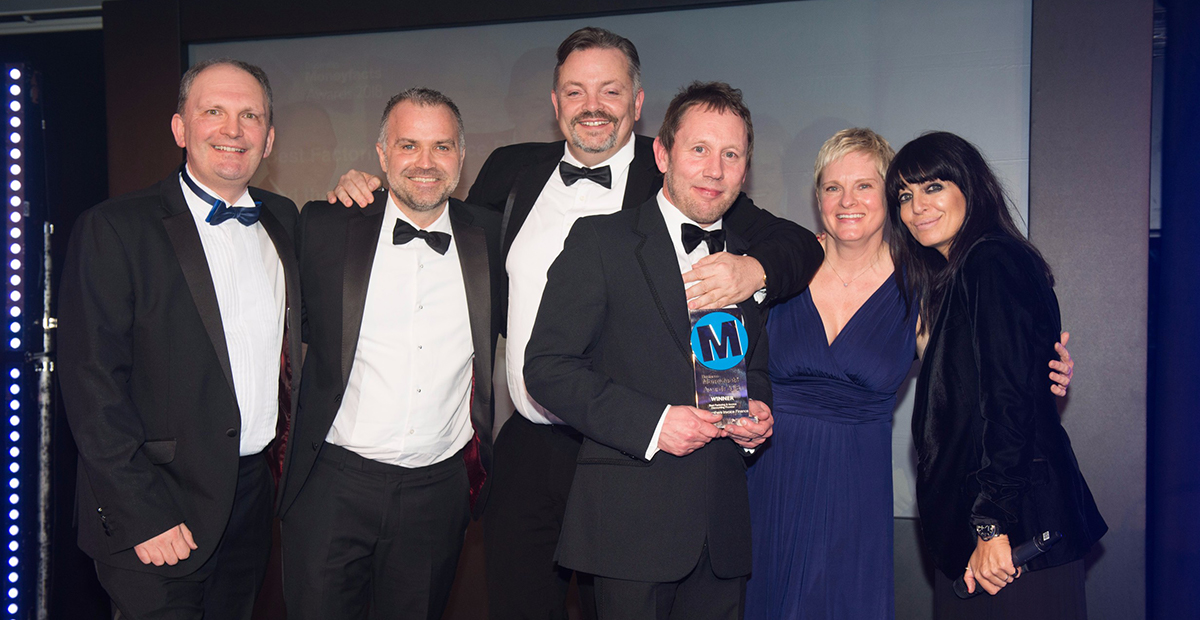 Close Brothers team receiving award - Business Moneyfacts 2018