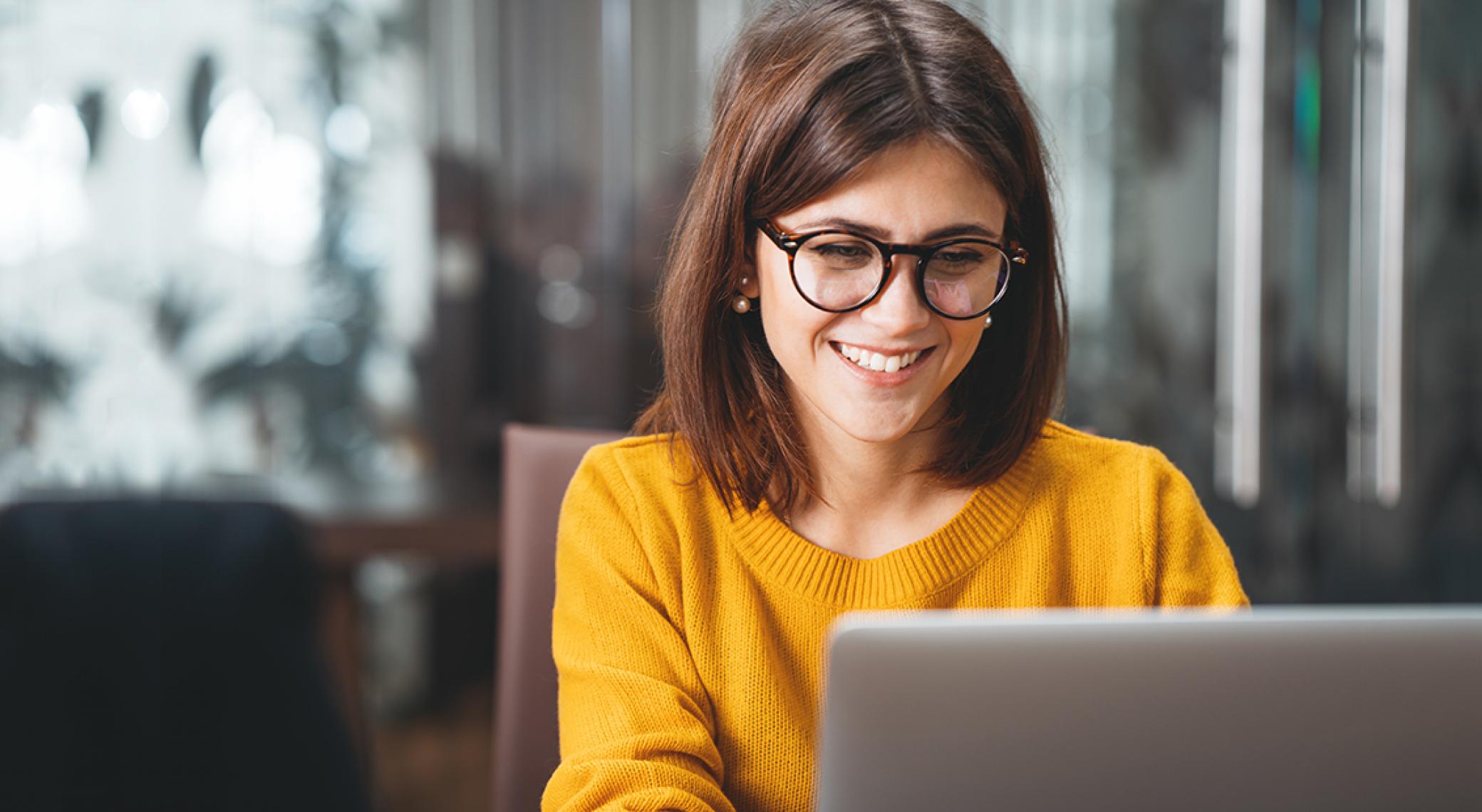 Woman looking at screen