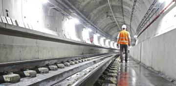 Man wearing high-vis in tunnel