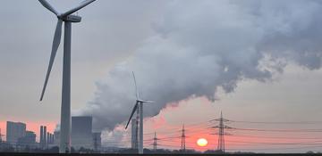 Wind turbine on the horizon