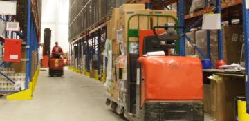 Stock in a distribution centre