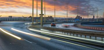 Cars driving along the road