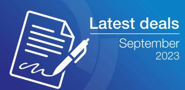 image of a pen and paper with latest deal September 2023 written on the side 